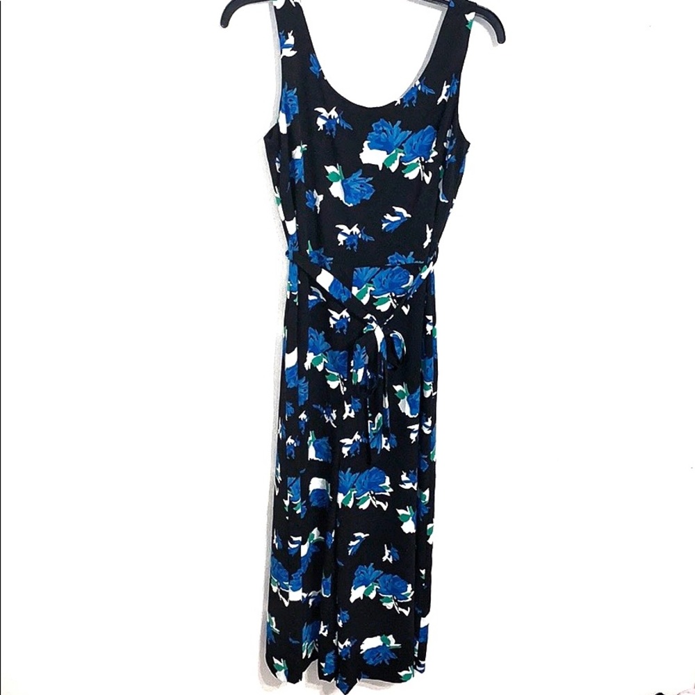 Tahari Sleeveless Floral Capri Jumpsuit